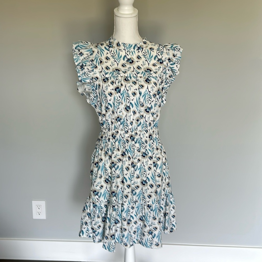 The Cutest White and Blue Floral Dress